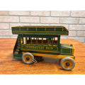 Vintage 1930s Ferdinand Strauss Wind-Up Interstate Double-Decker Bus - Works