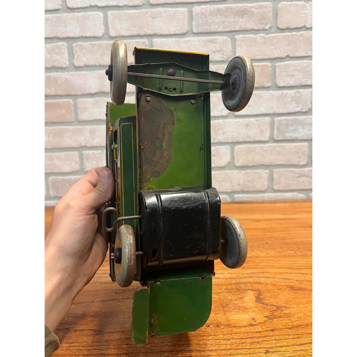 Vintage 1930s Ferdinand Strauss Wind-Up Interstate Double-Decker Bus - Works