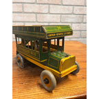 Vintage 1930s Ferdinand Strauss Wind-Up Interstate Double-Decker Bus - Works