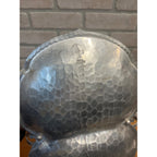 Vintage Mid Century Trinket Dresser Tray Basket Aluminum Flower Hammered