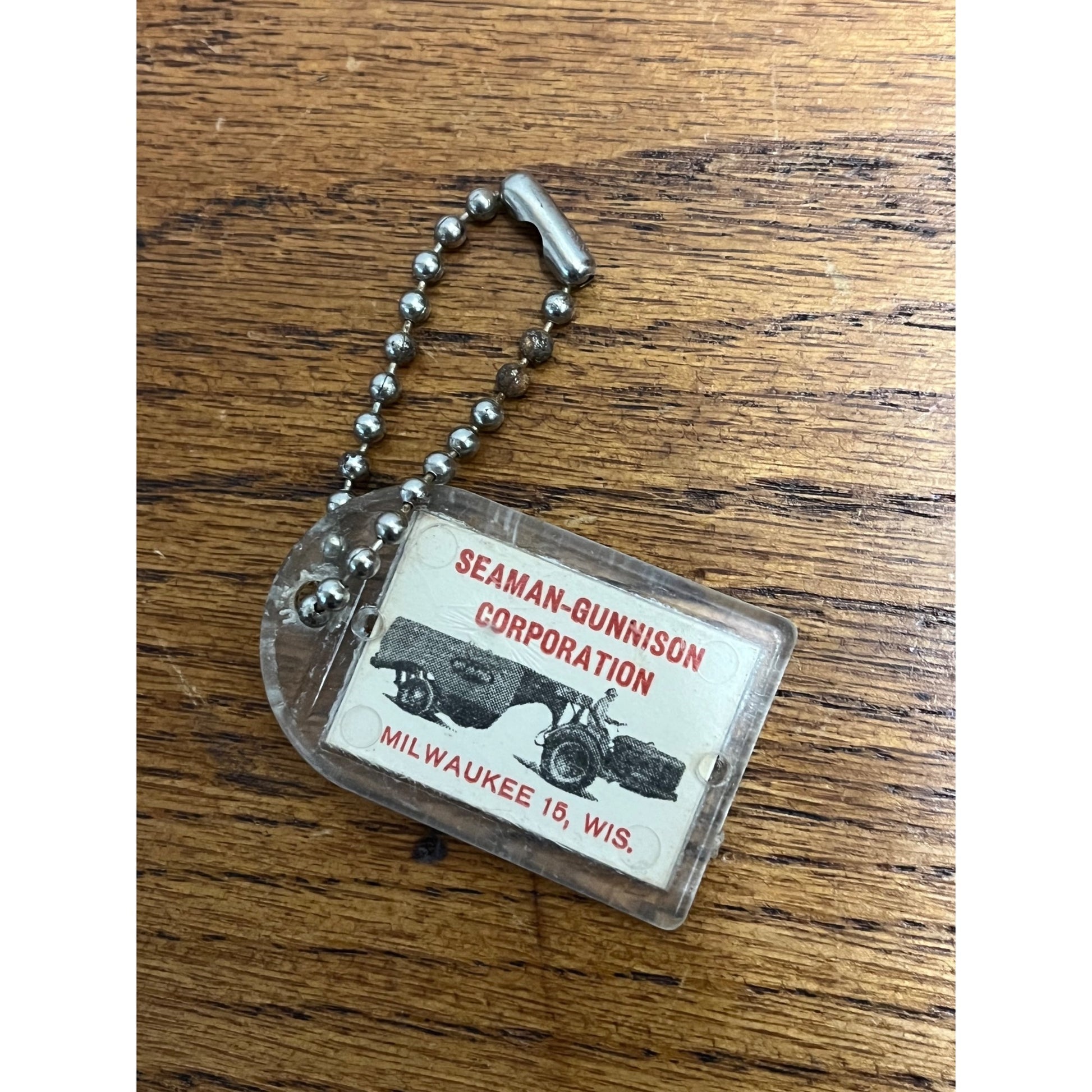 Vintage Seaman-Gunnison Milwaukee WI Advertising Keychain Construction Vehicles