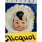 RARE Vintage Clicquot Club Ginger Ale Embossed Tin Advertising Soda Sign Eskimo
