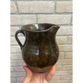 Antique Primitive 1900s Earthenware / Redware Cream Pitcher Albany Slip 5.25” Farmhouse Country Decor