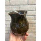 Antique Primitive 1900s Earthenware / Redware Cream Pitcher Albany Slip 5.25” Farmhouse Country Decor