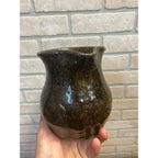 Antique Primitive 1900s Earthenware / Redware Cream Pitcher Albany Slip 5.25” Farmhouse Country Decor