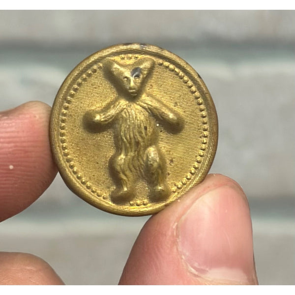 1904 Theodore Roosevelt Campaign Clothing Button Teddy Bear 7/8"