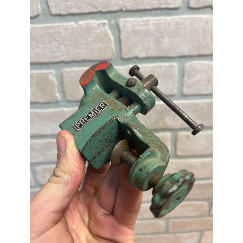 Vintage Premier Small Clamp-On Vise Watchmaker Jeweler Machinist 1.5" Jaws