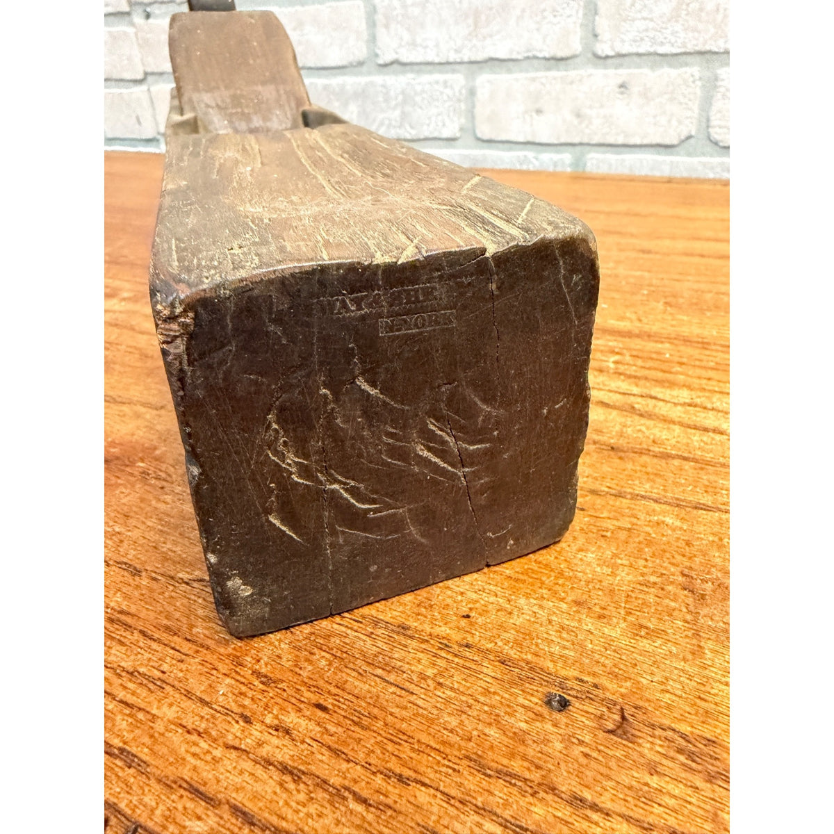 Vintage Solid Wood Block Planer Woodworking Hand Tool Primitive Design & Finish
