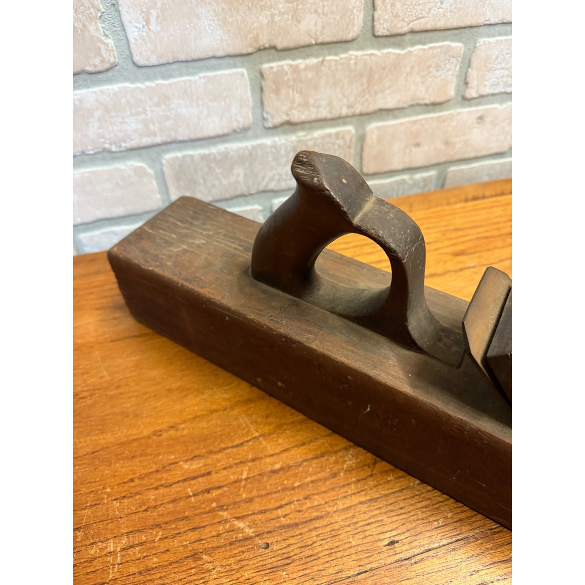 Vintage Solid Wood Block Planer Woodworking Hand Tool Primitive Design & Finish