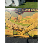 Vintage Belgian Cardboard Making of Wheat AMS Lithographed Advertising Sign