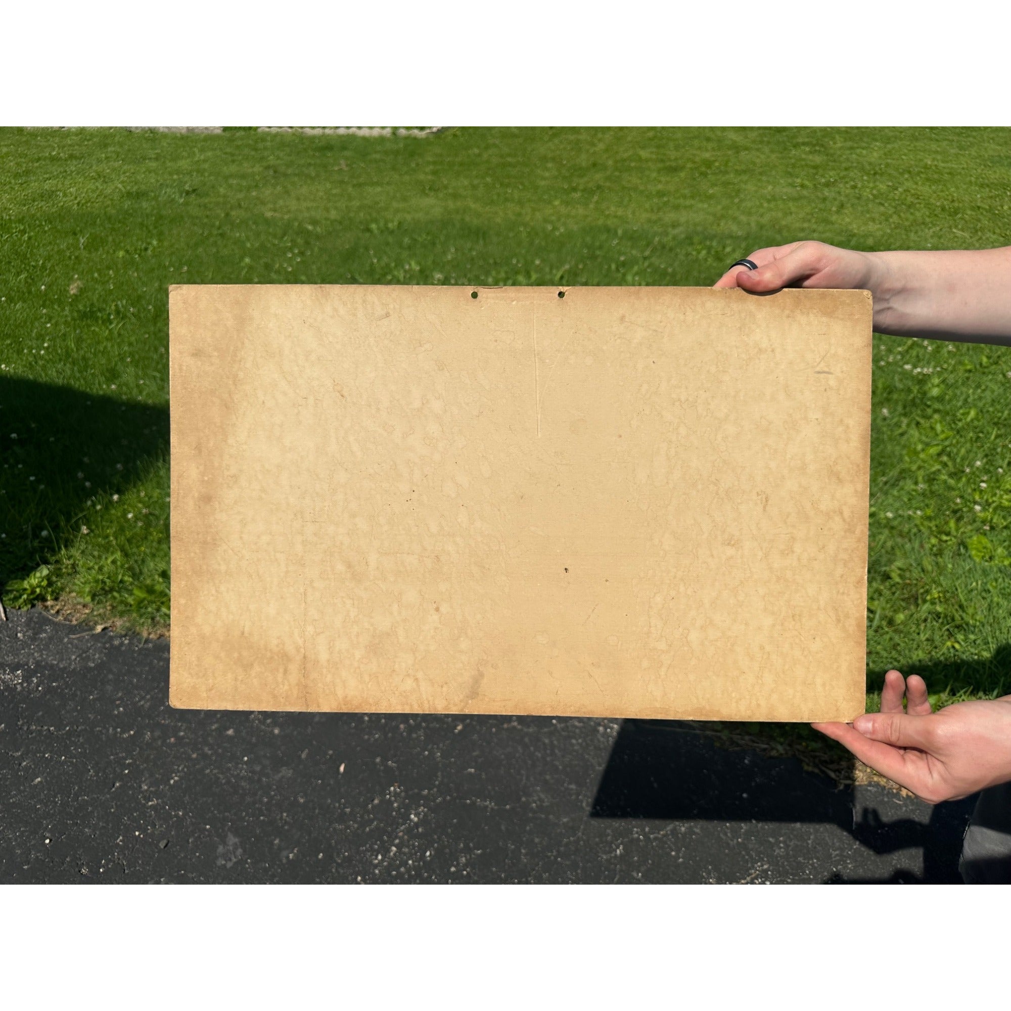 Vintage Belgian Cardboard Making of Wheat AMS Lithographed Advertising Sign