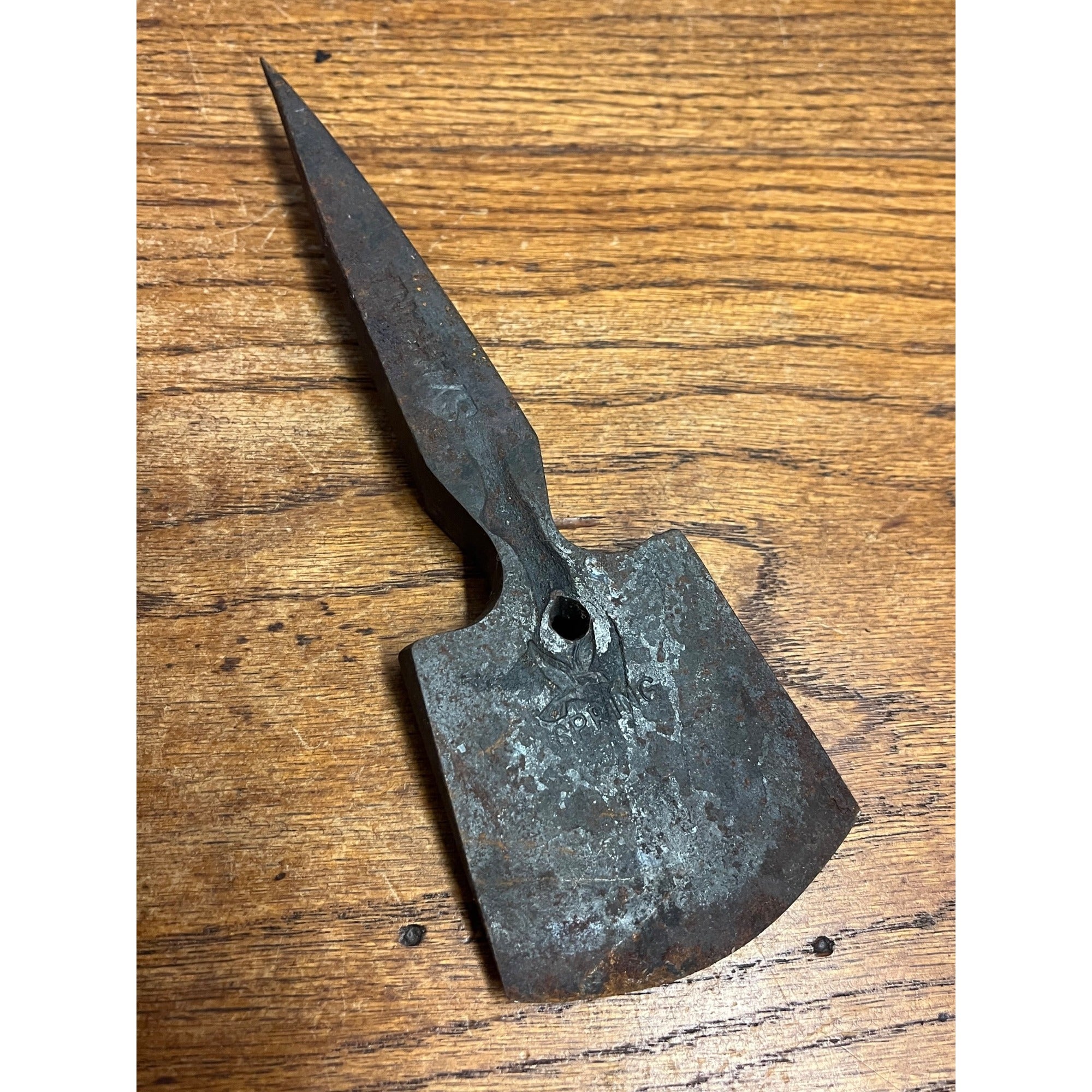 Antique South Asia / Indian Spring Steel Chopping Axe Tool Head Eagle Logo