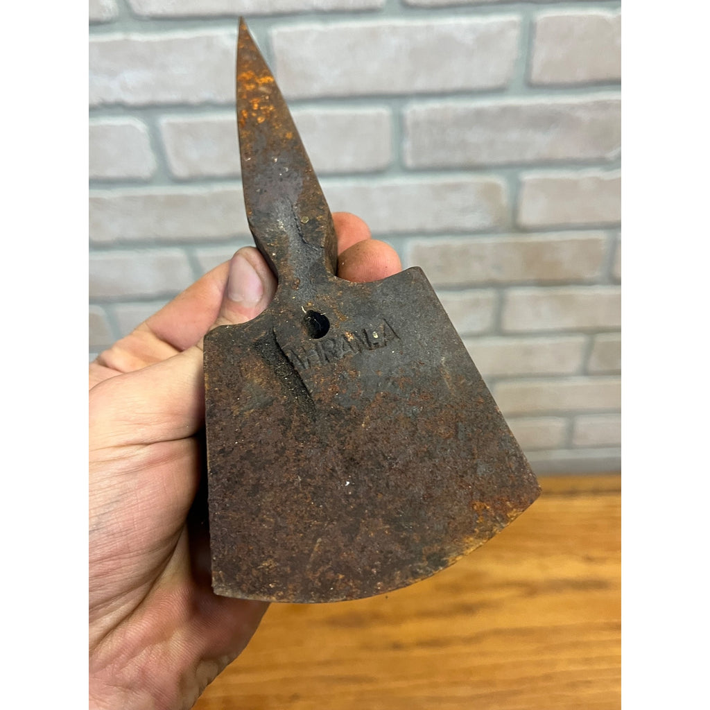 Antique South Asia / Indian Spring Steel Chopping Axe Tool Head Eagle Logo