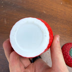 Vintage Hazel Atlas Painted Milk Glass Strawberry Jam Jar With Lid