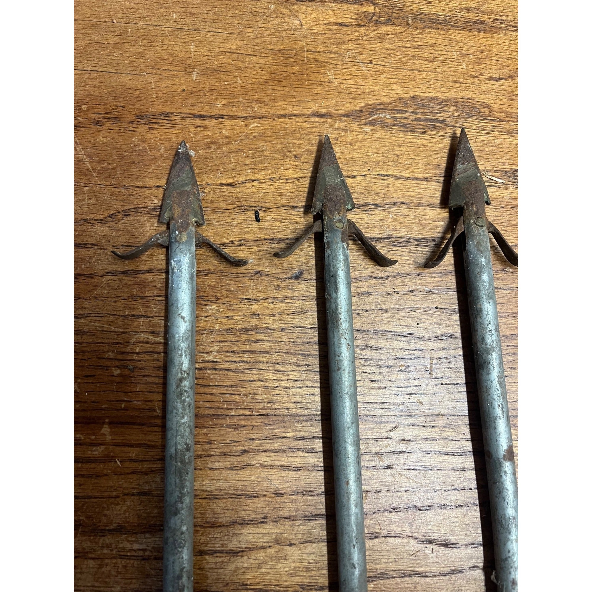 Vintage Large Metal 4-Tine Prong Fishing Spear Cabin Decor Forged Steel