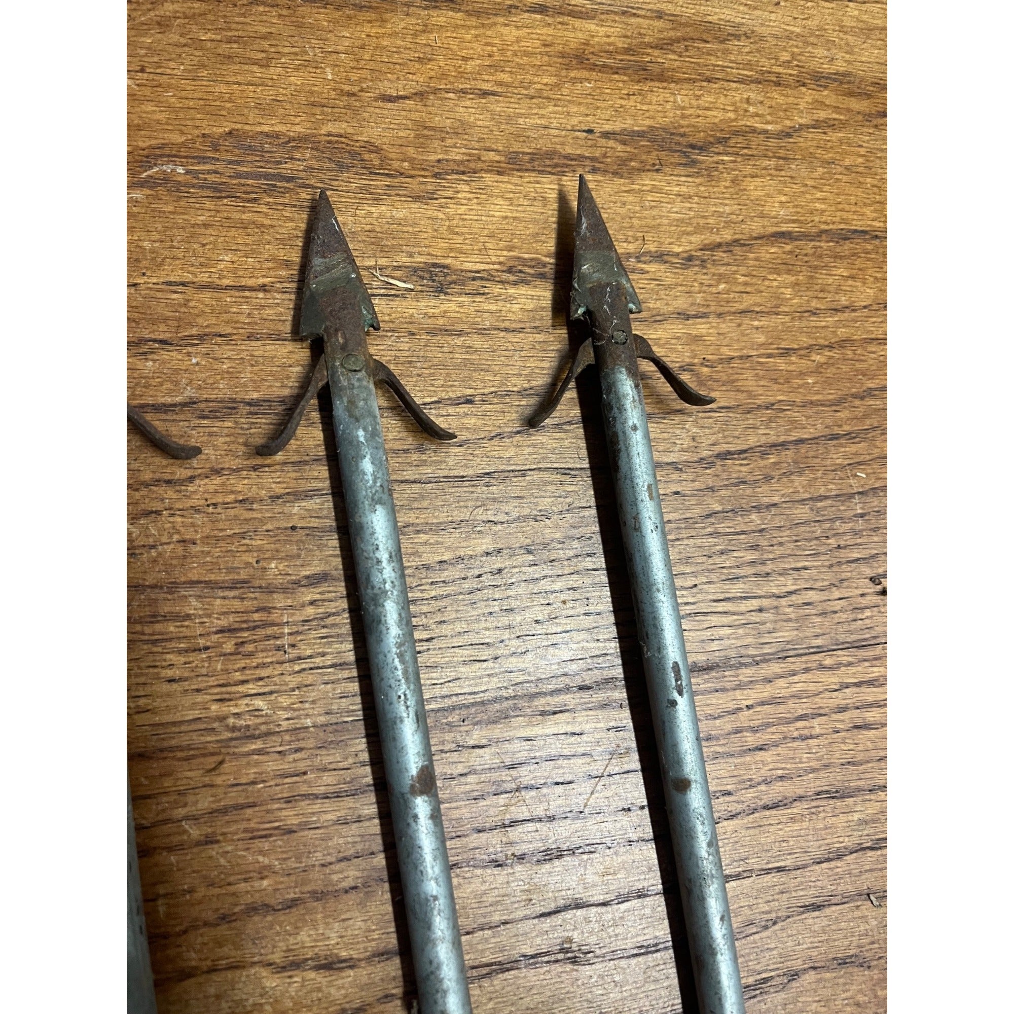Vintage Large Metal 4-Tine Prong Fishing Spear Cabin Decor Forged Steel