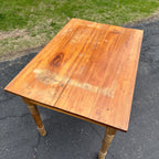 Antique Primitive Pine Wooden Table w/ Single Drawer