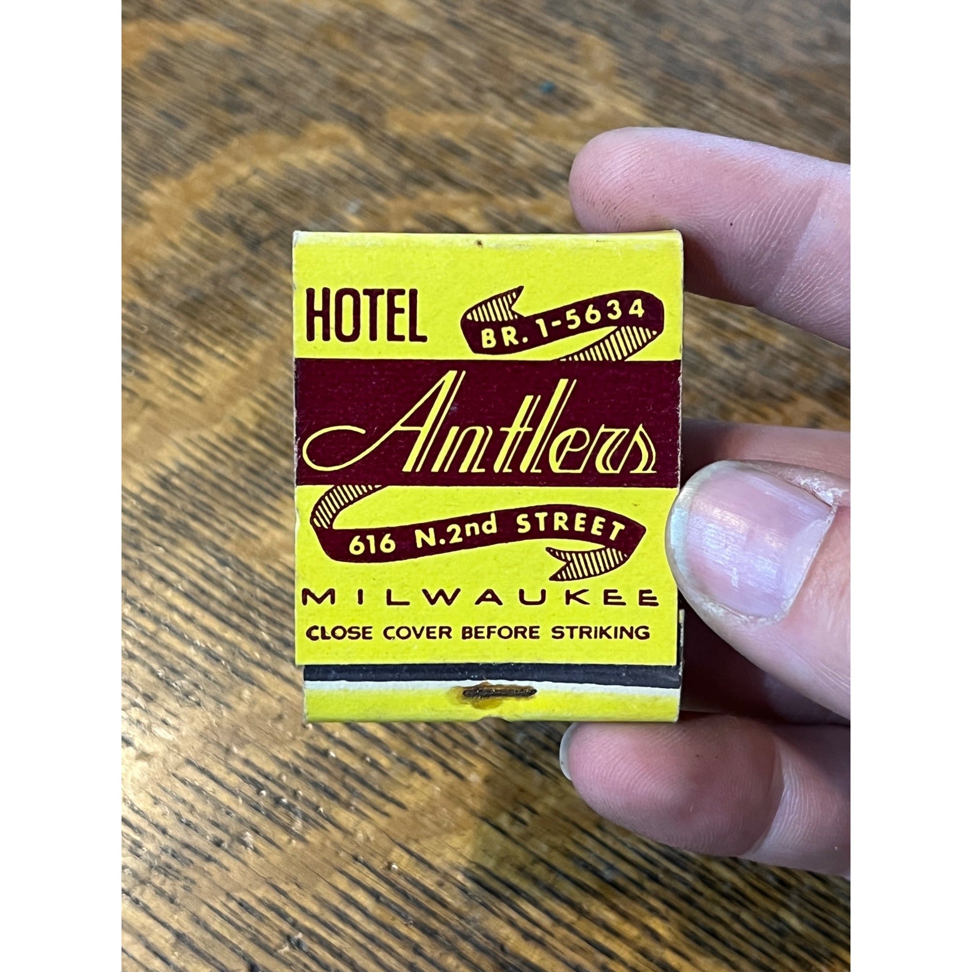 Vintage Matchbook Advertising - Hotel Antlers - Milwaukee, Wis.