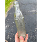 Vintage  Waushara Bottling Co Wisconsin Wis Soda Bottle Embossed 1940s Art Deco