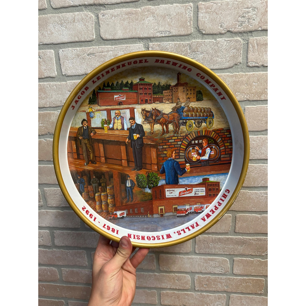 Vintage Leinenkugel's 125th Anniversary Beer Advertising 13" Tray Sign
