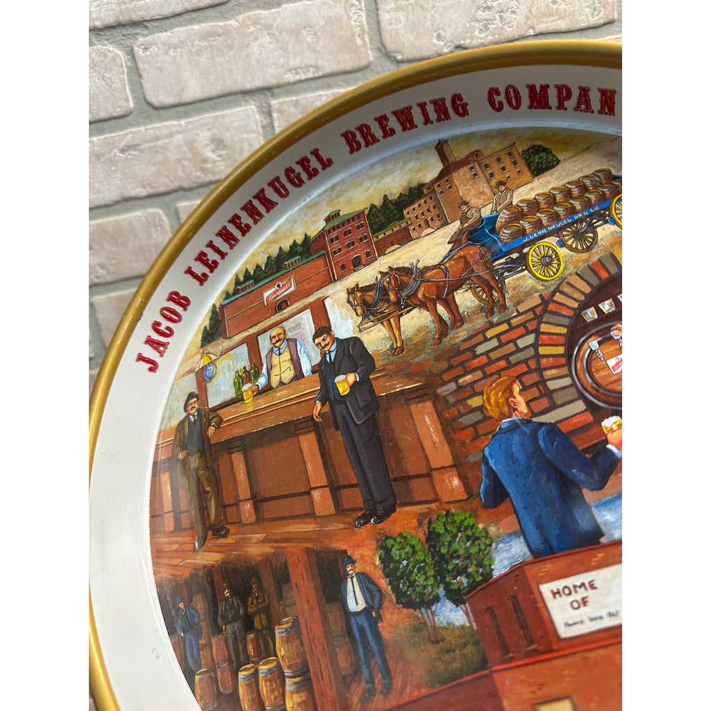 Vintage Leinenkugel's 125th Anniversary Beer Advertising 13" Tray Sign