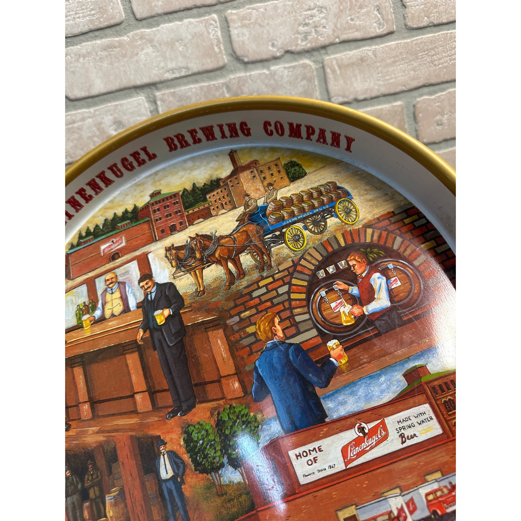 Vintage Leinenkugel's 125th Anniversary Beer Advertising 13" Tray Sign