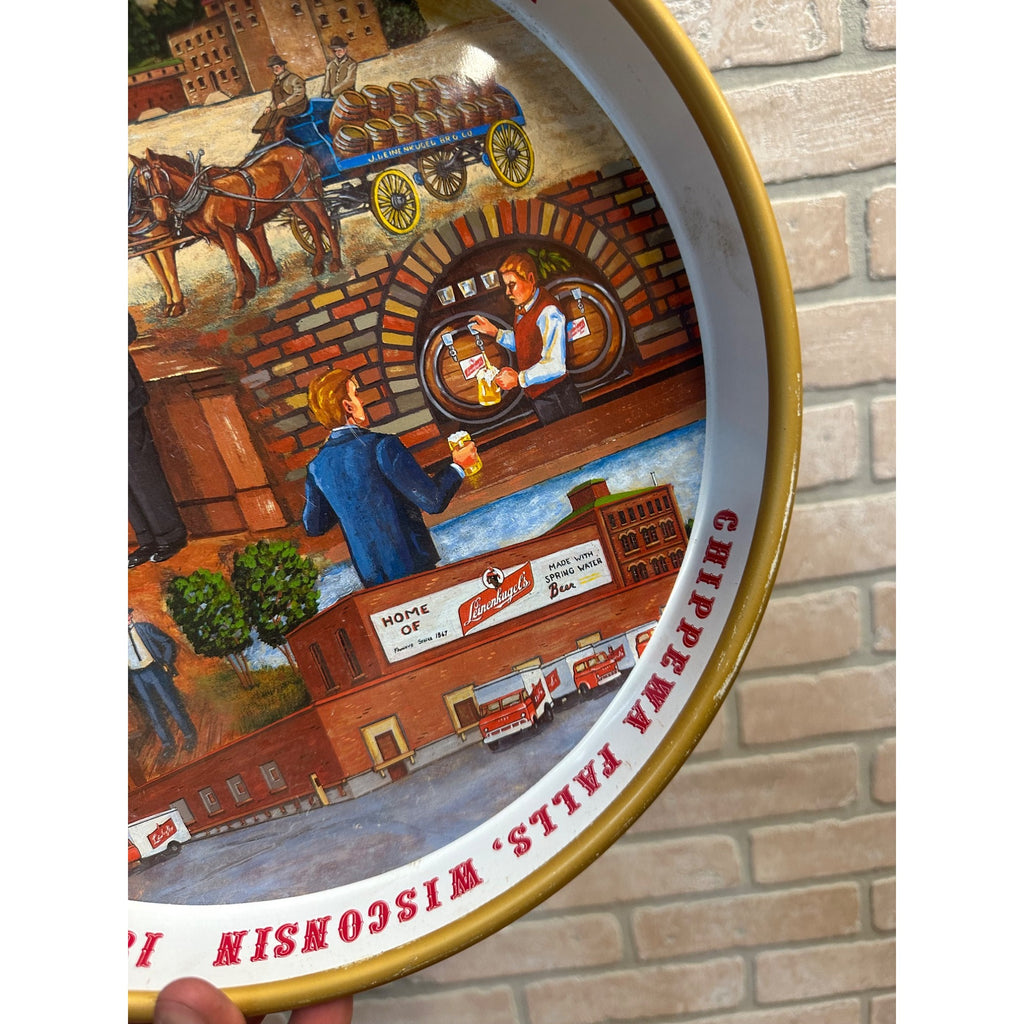 Vintage Leinenkugel's 125th Anniversary Beer Advertising 13" Tray Sign