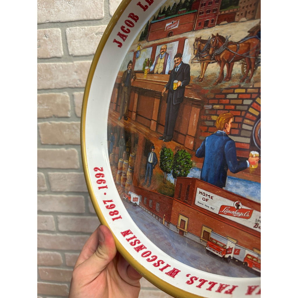 Vintage Leinenkugel's 125th Anniversary Beer Advertising 13" Tray Sign