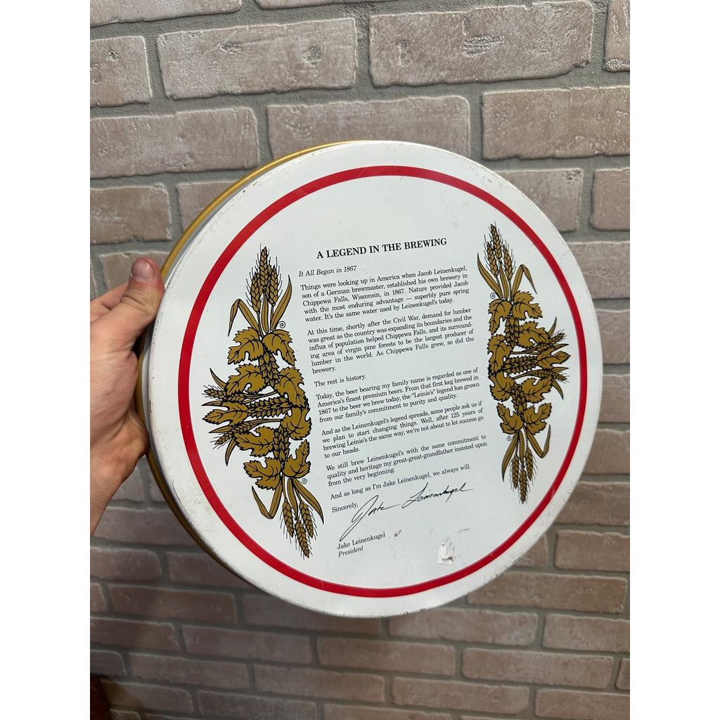 Vintage Leinenkugel's 125th Anniversary Beer Advertising 13" Tray Sign