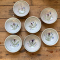 Buchan Thistle Serving  Scotland Stoneware Pottery  Dessert or Cereal Bowls 6”