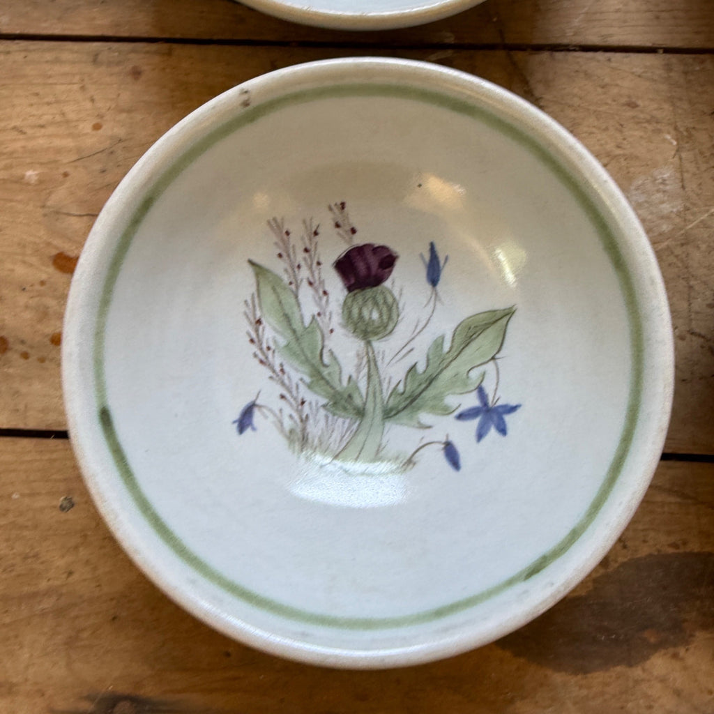 Buchan Thistle Serving  Scotland Stoneware Pottery  Dessert or Cereal Bowls 6”
