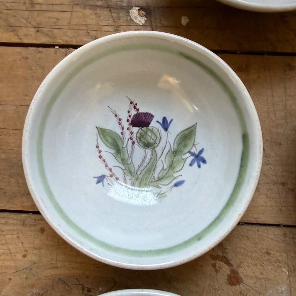 Buchan Thistle Serving  Scotland Stoneware Pottery  Dessert or Cereal Bowls 6”