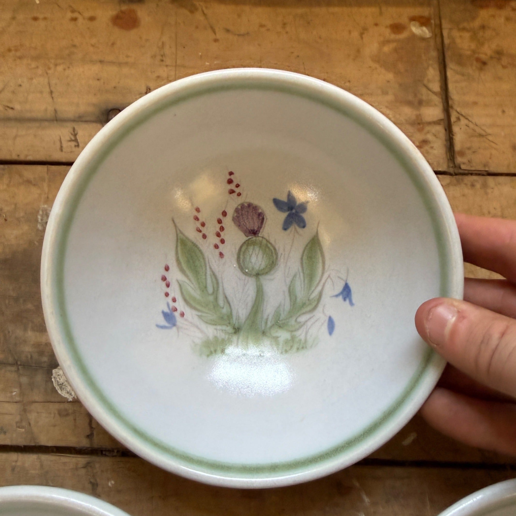 Buchan Thistle Serving  Scotland Stoneware Pottery  Dessert or Cereal Bowls 6”