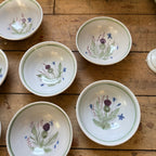 Buchan Thistle Serving  Scotland Stoneware Pottery  Dessert or Cereal Bowls 6”