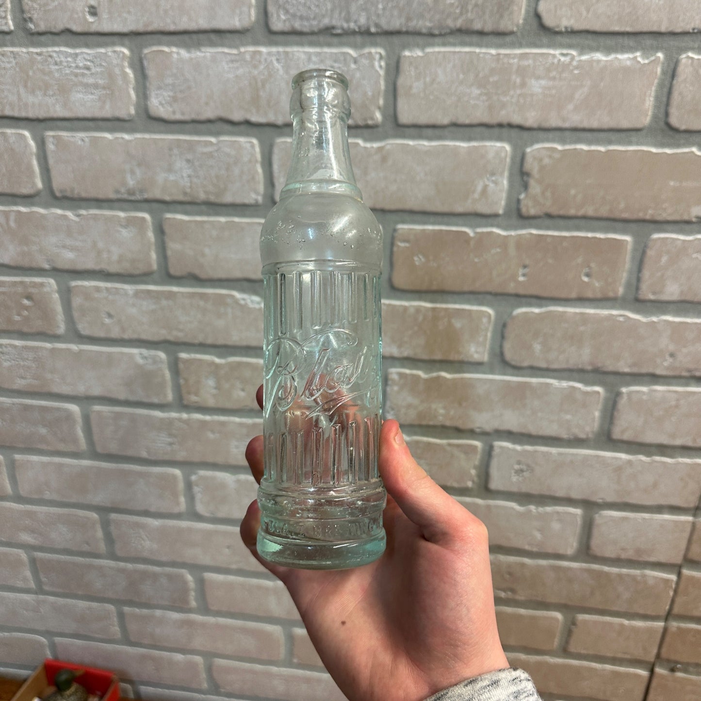 Vintage 1930s Blatz Beer Brewing Co. Prohibition Era Art Deco Soda Bottle Ribbed