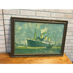 Vintage Hamburg-American Line Original Advertising Litho Print SS Reliance Hans Bohrdt Ship