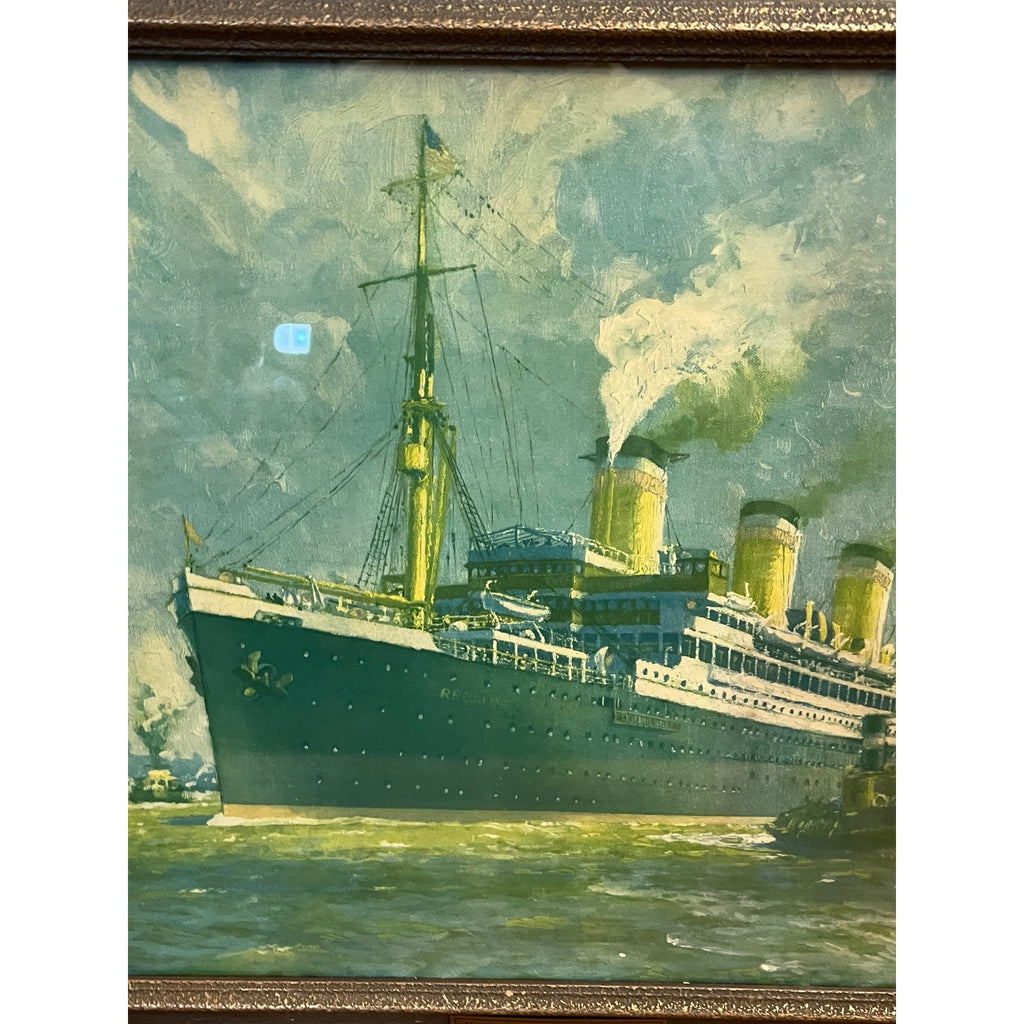 Vintage Hamburg-American Line Original Advertising Litho Print SS Reliance Hans Bohrdt Ship