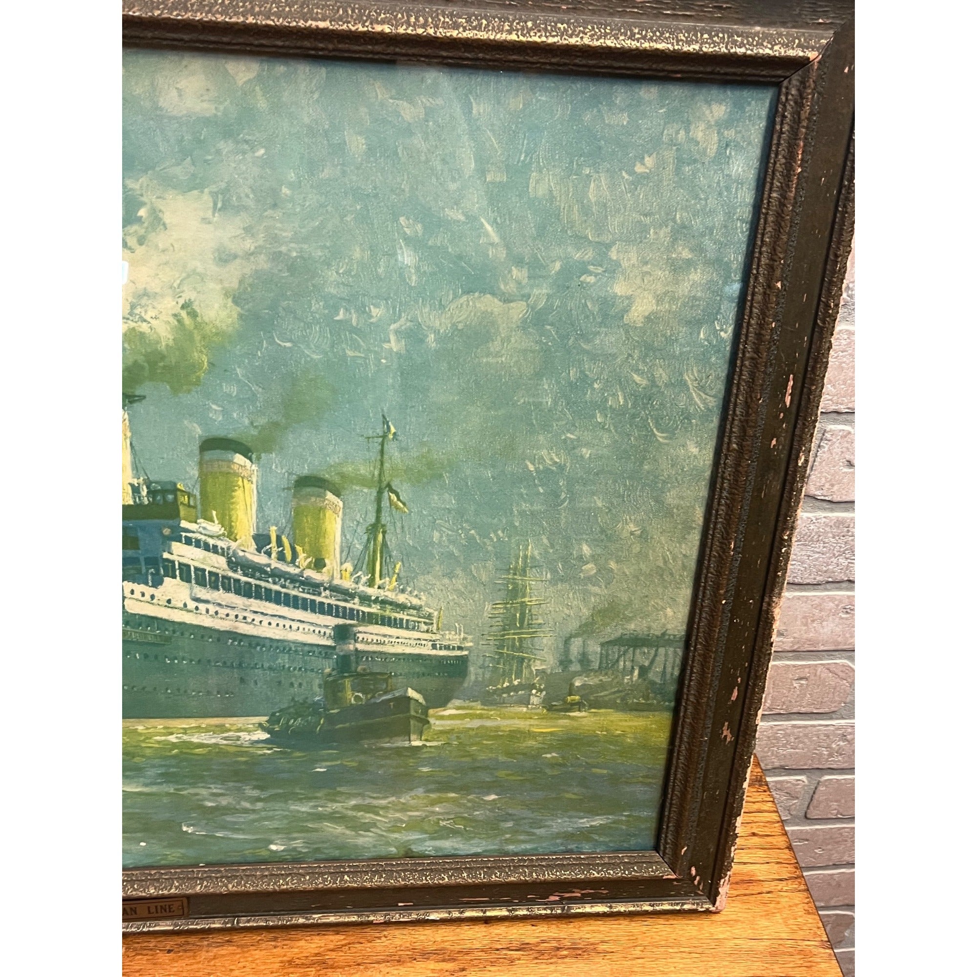 Vintage Hamburg-American Line Original Advertising Litho Print SS Reliance Hans Bohrdt Ship