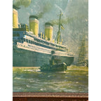 Vintage Hamburg-American Line Original Advertising Litho Print SS Reliance Hans Bohrdt Ship