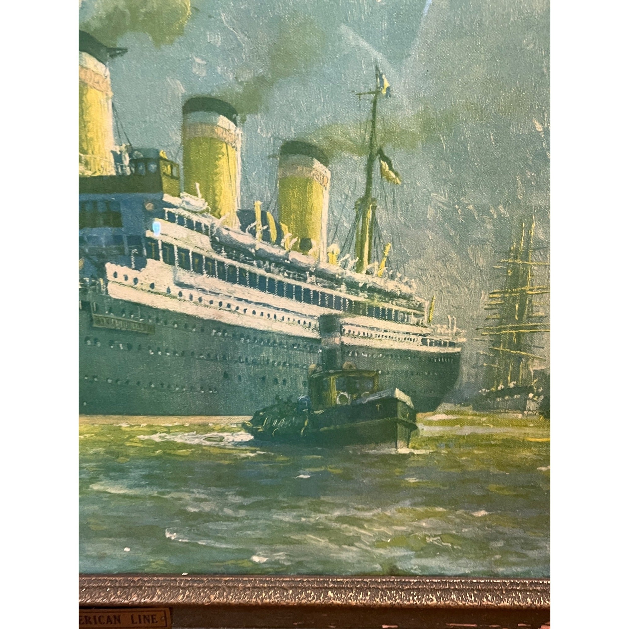 Vintage Hamburg-American Line Original Advertising Litho Print SS Reliance Hans Bohrdt Ship