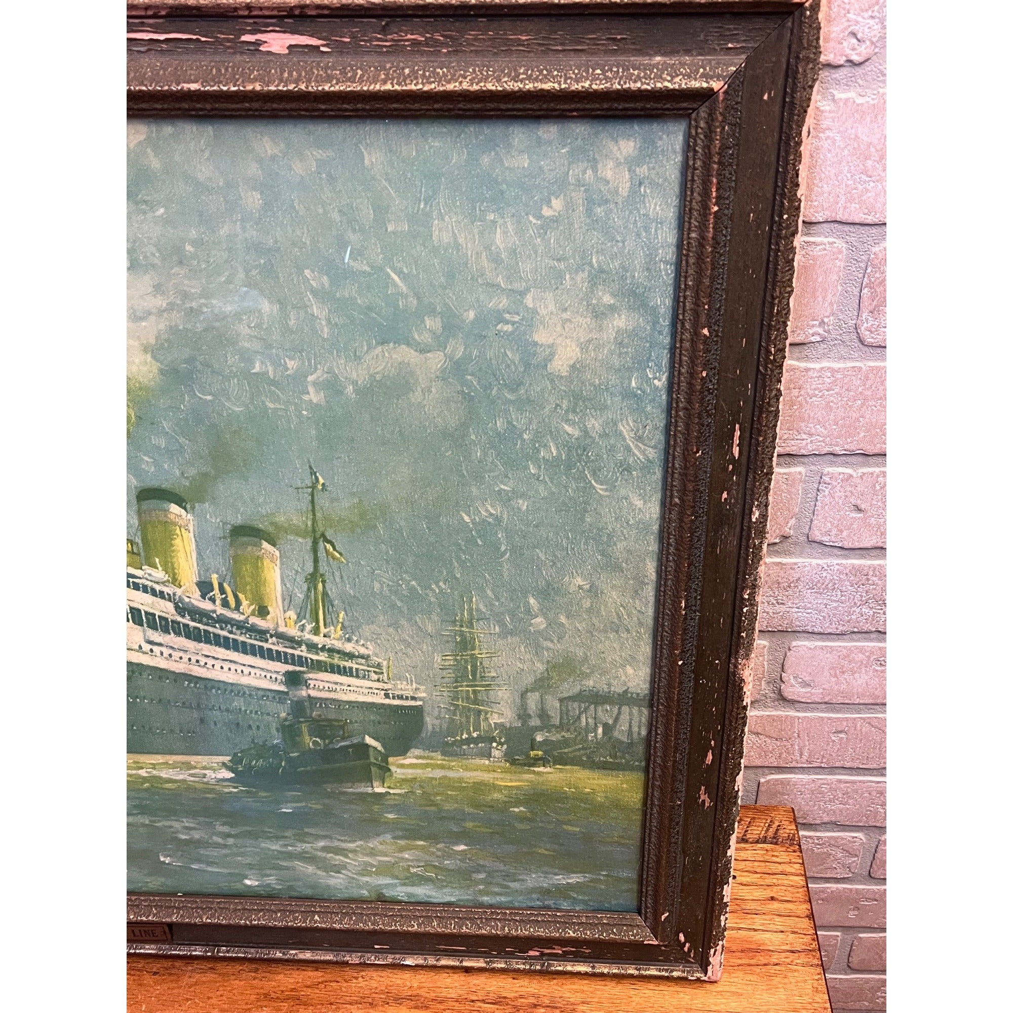 Vintage Hamburg-American Line Original Advertising Litho Print SS Reliance Hans Bohrdt Ship