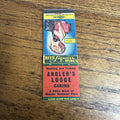 1940s 1950s Pinup Girlie Matchbook Cover Angler's Lodge Montana Glacier Nat