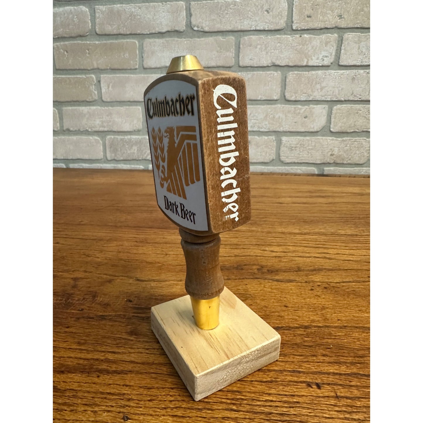 Vintage Blatz Culmbacher Dark Wooden 6.5" Beer Tap Handle Bar Pub Tapper