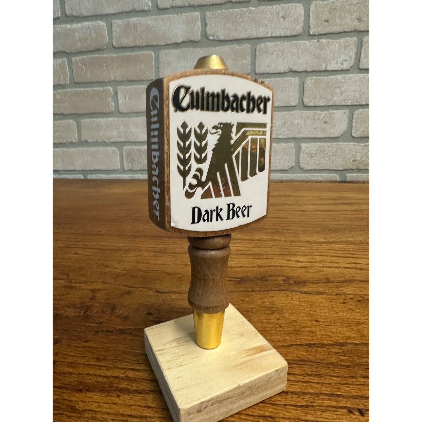 Vintage Blatz Culmbacher Dark Wooden 6.5" Beer Tap Handle Bar Pub Tapper