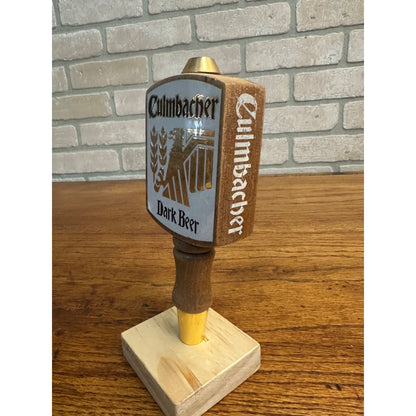 Vintage Blatz Culmbacher Dark Wooden 6.5" Beer Tap Handle Bar Pub Tapper