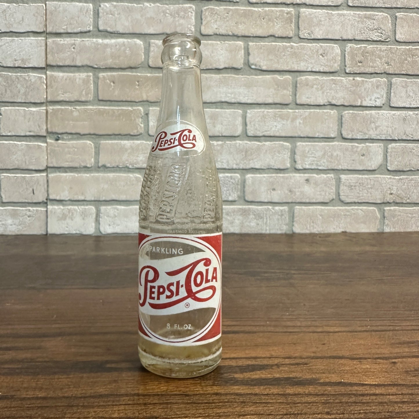 Vintage Red White 1950s Pepsi Cola Soda Bottle New York NY Glass 8oz ACL 8oz