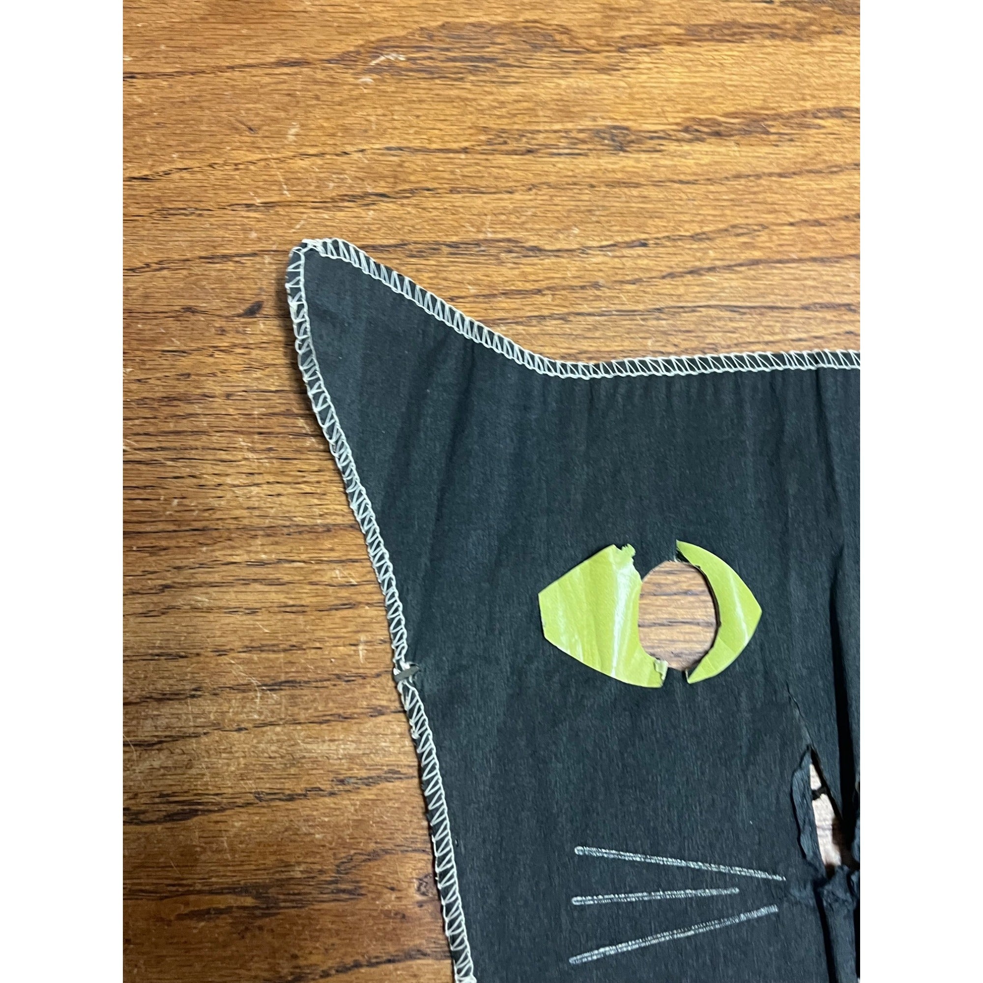 SCARCE Vintage 1920s Dennison Halloween Crepe Paper Black Cat Costume Mask