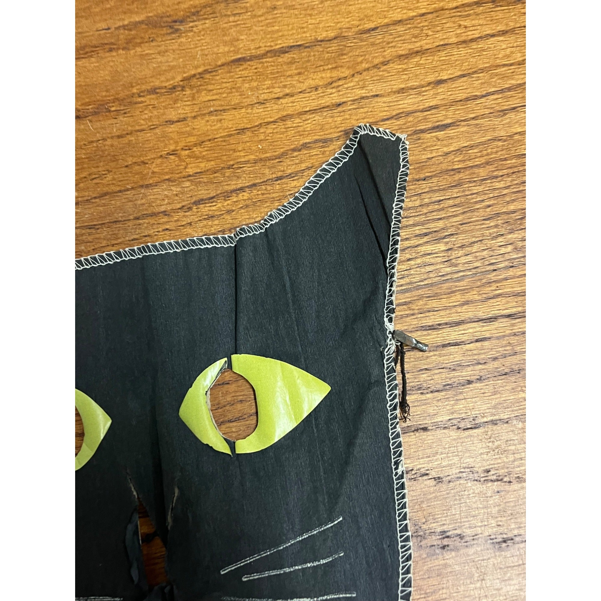 SCARCE Vintage 1920s Dennison Halloween Crepe Paper Black Cat Costume Mask