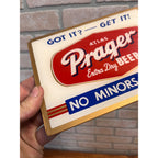 Scarce PRAGER Back Bar Sign Atlas Brewing Co. Chicago ILL Beer NO MINORS SERVED