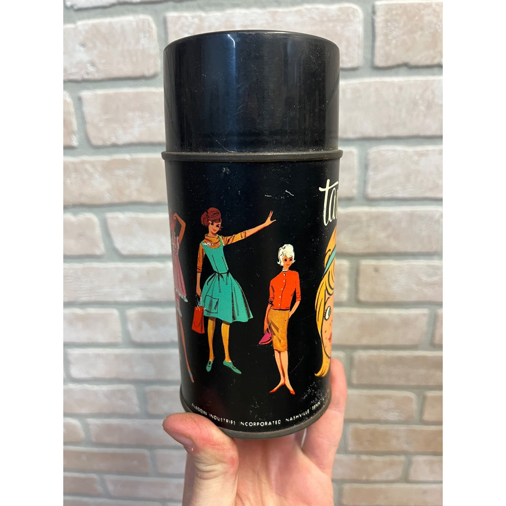 Vintage 1964 Aladdin Tammy 8 oz Metal Thermos with Cap and Cup Half Pint